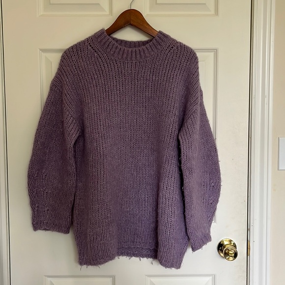 Aritzia Wilfred Purple Alpaca & Wool Oversized Sweater - Picture 1 of 6
